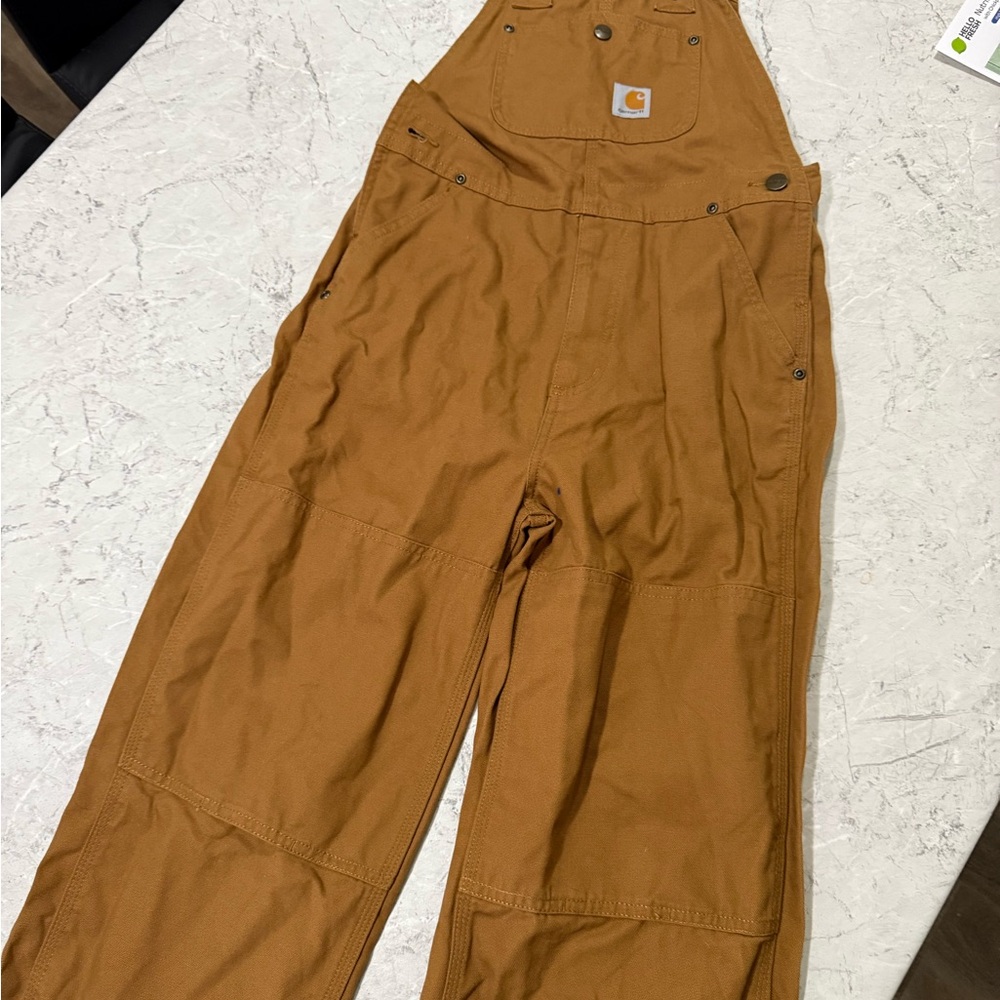 Carhartt Boys Tan Duck Bib Overalls